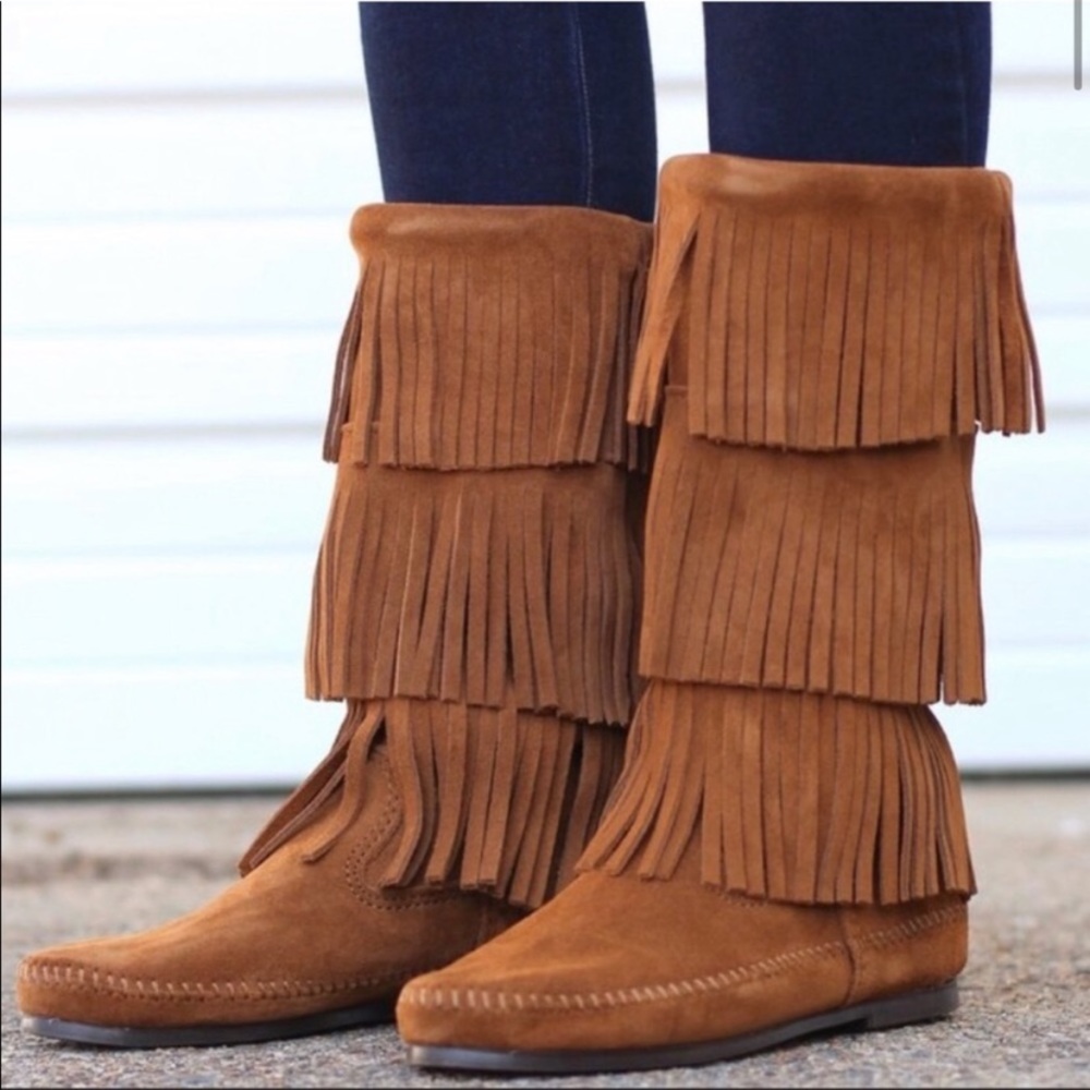 Minnetonka 3-Layer Fringe Boots - image 1